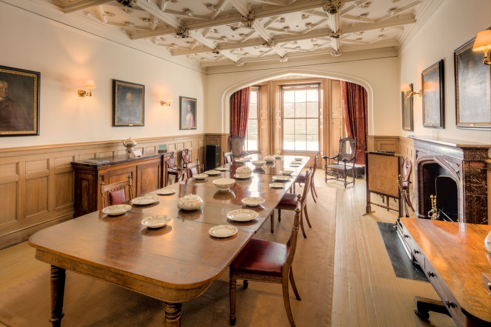 Historic manor interior of the kind used for private executive dining arranged through independent providers