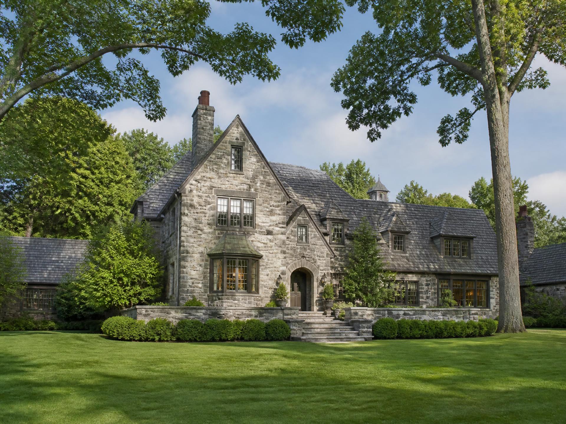 Substantial Westchester stone and slate estate residence with lawns and mature trees, of the calibre sourced as corporate housing for the U.S. Open 2028